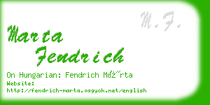 marta fendrich business card